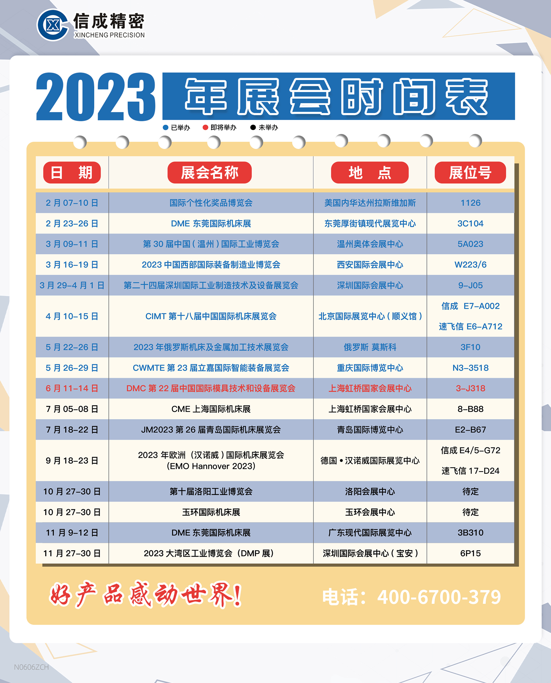 洛陽信成2023年上半年展會安排時(shí)間表