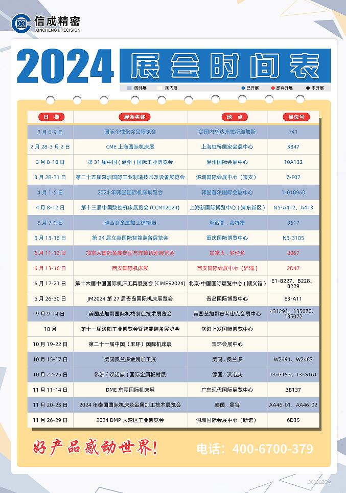 洛陽信成2024年上半年展會安排時間表